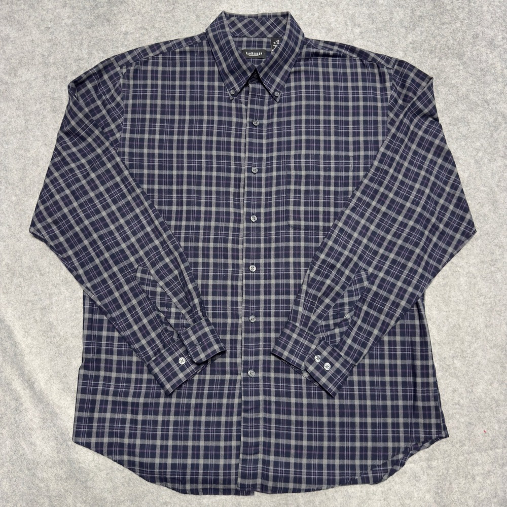 Lot of 6 Van Heusen Classic Fit Plaid Button Down Shirts Large L‎ Long Sleeve - Picture 5 of 12